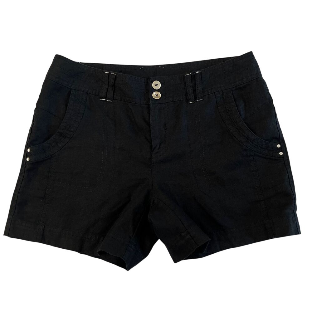 INC International Concepts‎ Womens Size 4 Black 100% Linen Shorts, INC Rhine 311